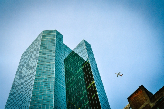 Air traffic over Manhattan